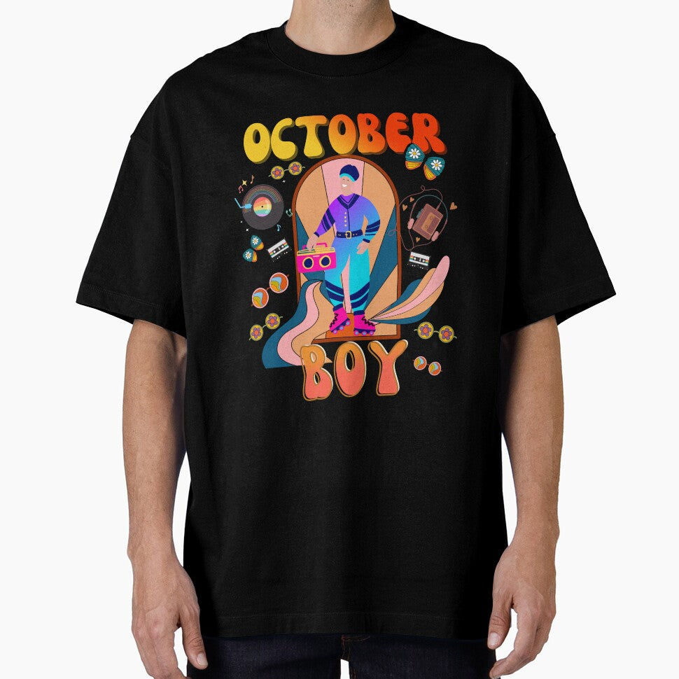 Retro October Boy Vintage Design by my-green-gecko T-Shirts, Hoodie, Sweatshirt | BlankRebels.com (Image 1)