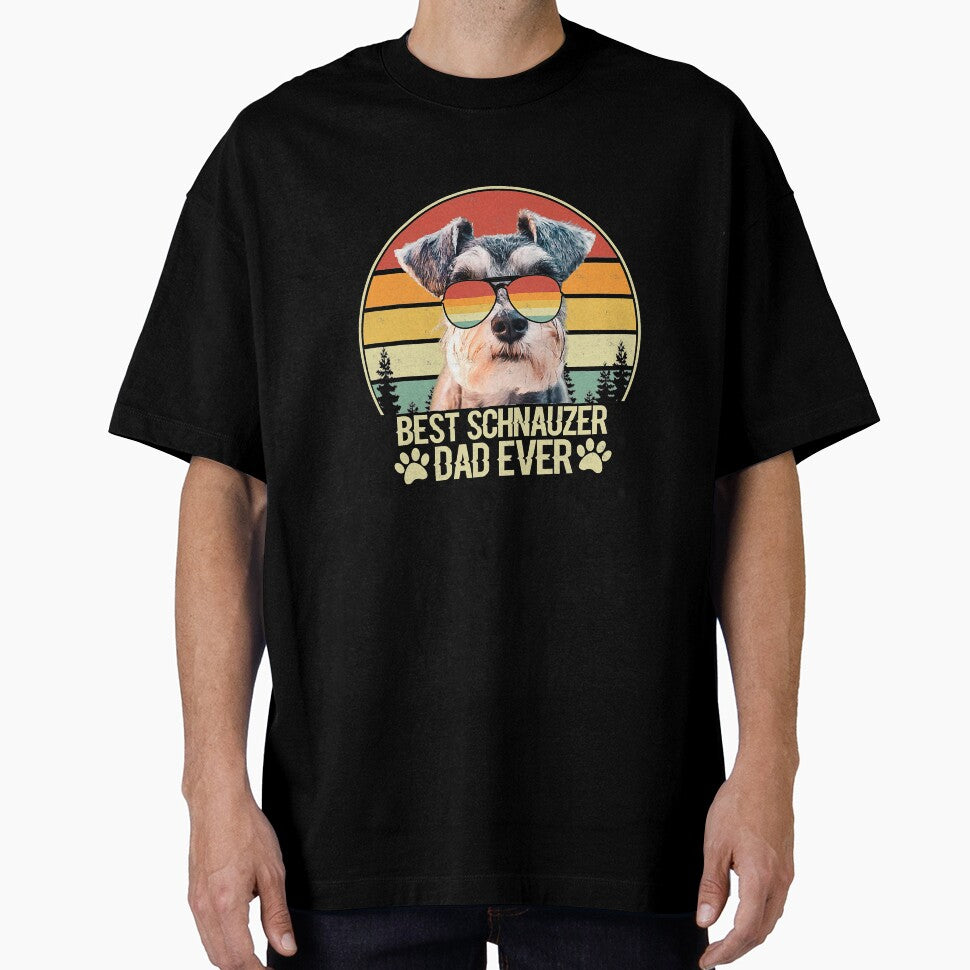 Best Schnauzer Dad Ever Vintage Retro Dog Lover by gonzalogranados T-Shirts, Hoodie, Sweatshirt | BlankRebels.com (Image 1)