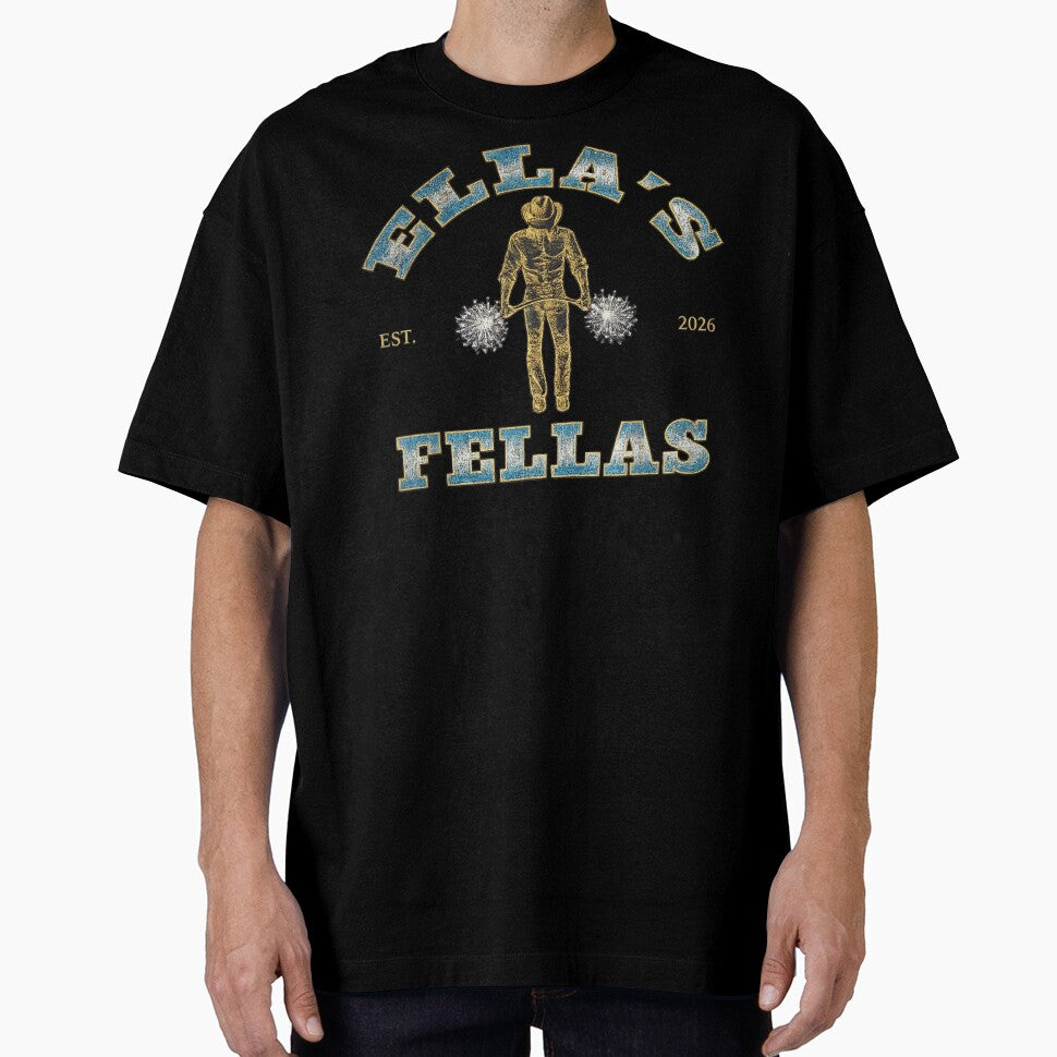 Ella's Fellas Est 2026 Western Cowboy Aesthetic Sparkle Punch Monkey Style Design by ObukiLantara T-Shirts,... (Image 1)