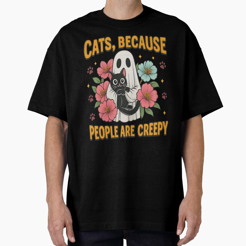 Halloween Ghost Cat Design Funny Creepy Quote Cute Japanese by KamalaDesign T-Shirts, Hoodie, Sweatshirt (Image 1)