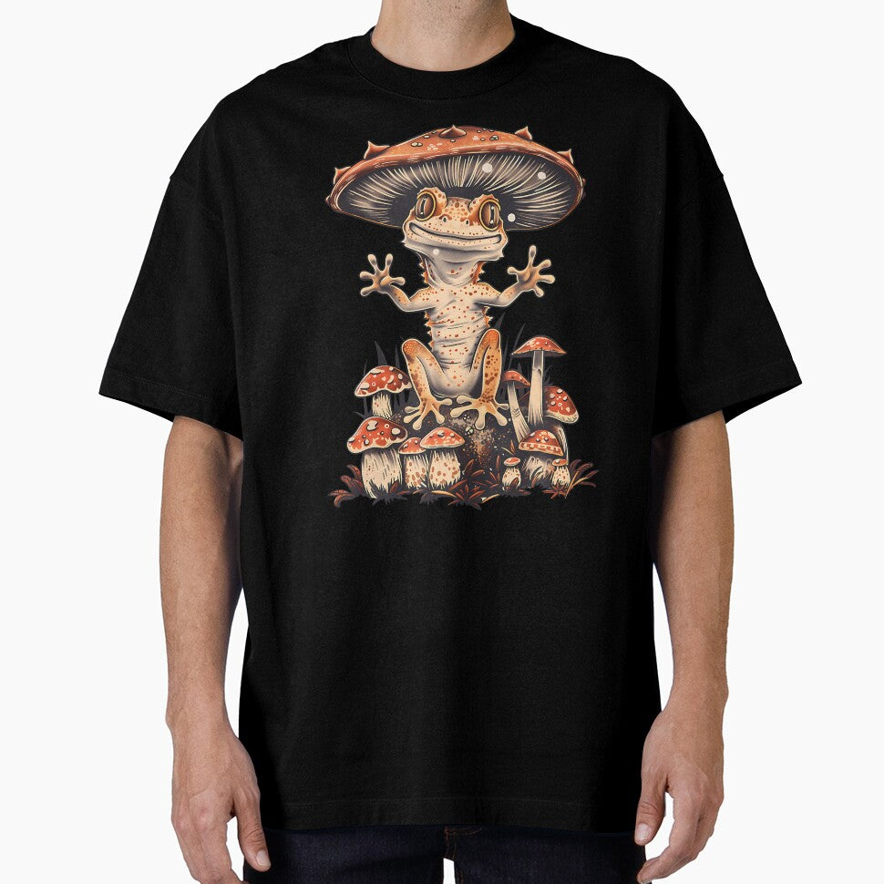 Crested Gecko Lizard Cottagecore Mushroom Hat T-Shirts, Hoodie, Sweatshirt