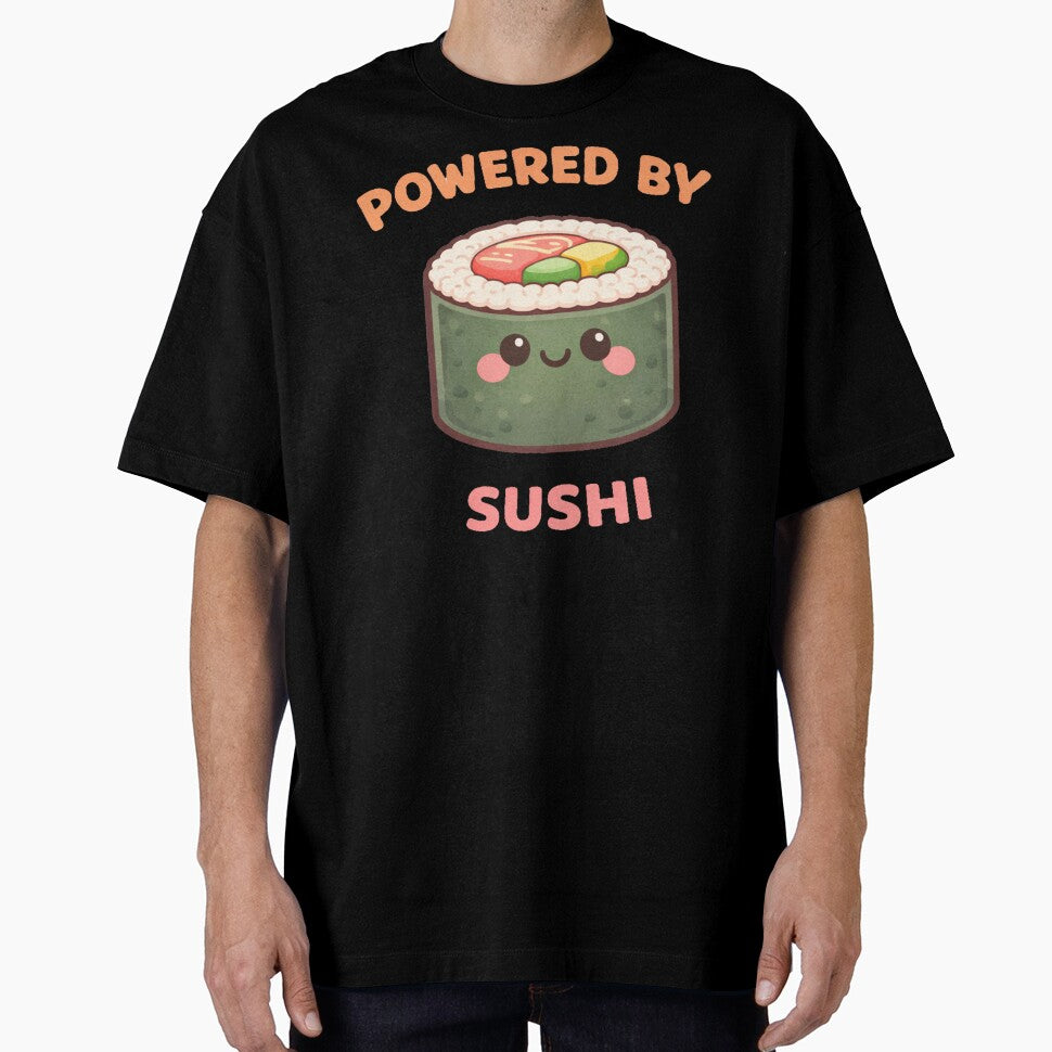 Powered By Sushi Cute Kawaii Roll Design by ImagenFusionP T-Shirts, Hoodie, Sweatshirt | BlankRebels.com (Image 1)
