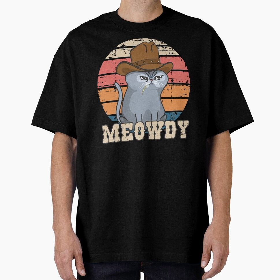 Meowdy Cowboy Cat Vintage Texas Cool Kitten Funny Meow and Howdy Pun by alenaz T-Shirts, Hoodie, Sweatshirt (Image 1)
