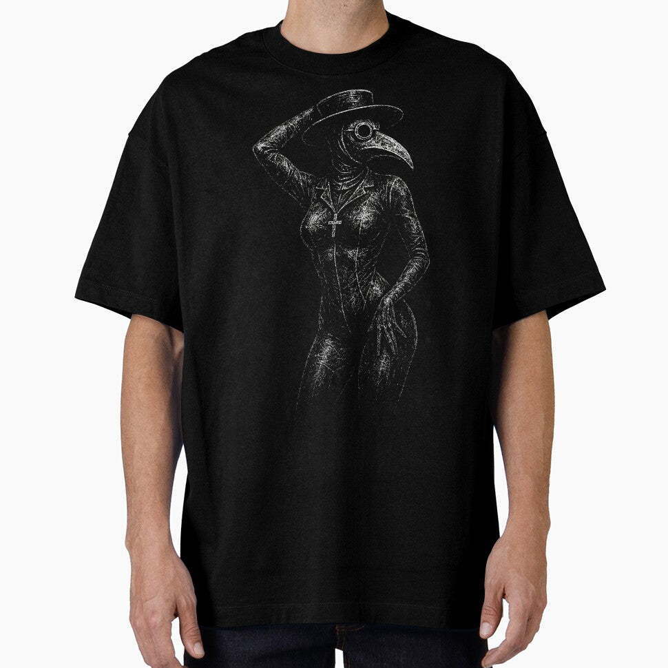 Gothic Plague Doctor Woman Sensual Illustration by Mortisigil T-Shirts, Hoodie, Sweatshirt | BlankRebels.com (Image 1)