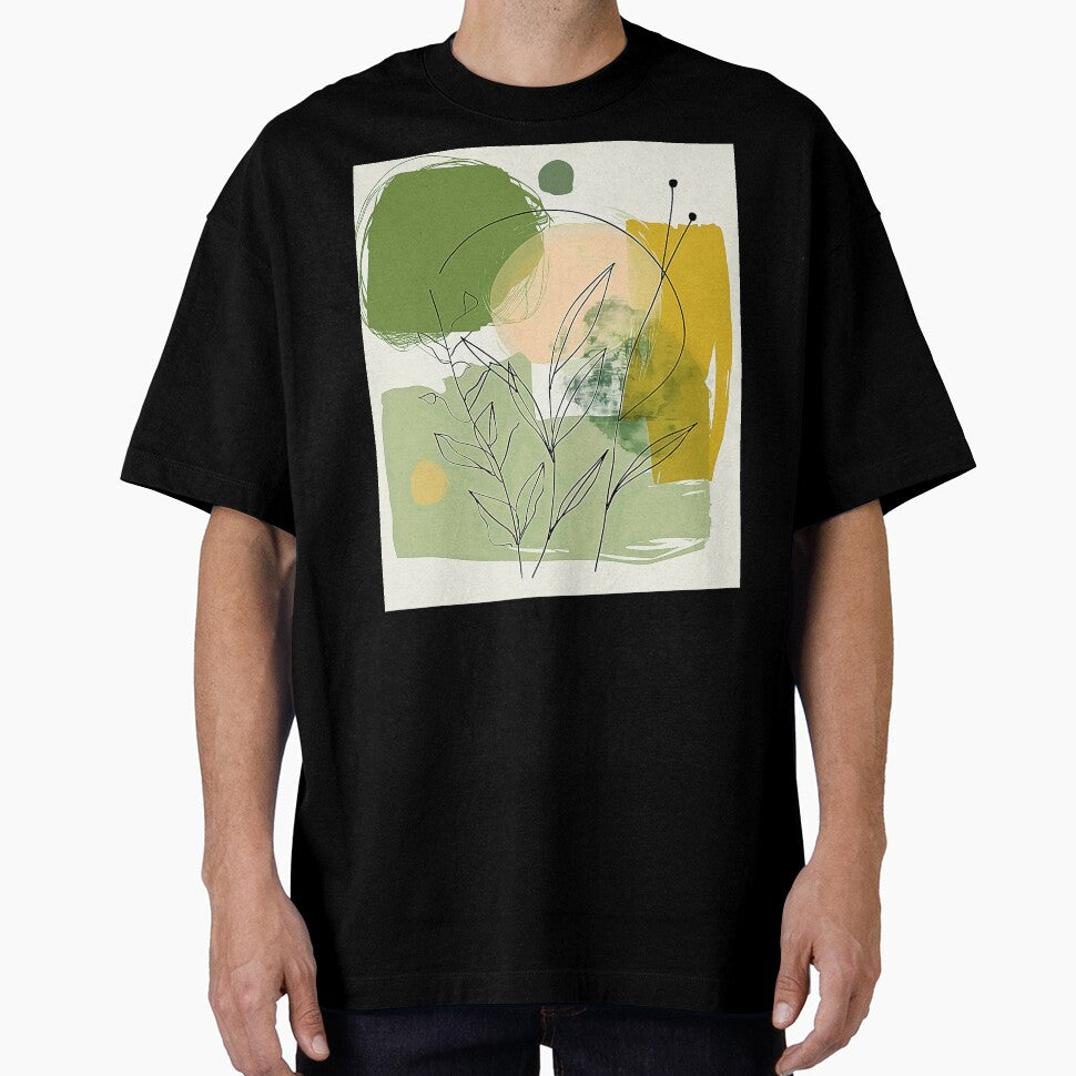 Boho-Style Green And Soft Yellow Hues Abstract by DEC02 T-Shirts, Hoodie, Sweatshirt | BlankRebels.com (Image 1)