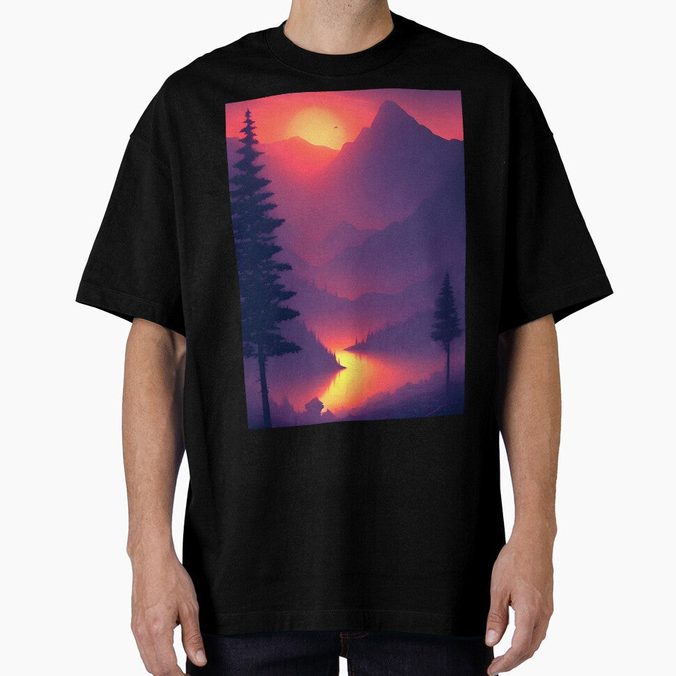 Find Your Perfect Minimalist Landscape Mountain Trees Print: From Art to Home Decor by supeart T-Shirts,... (Image 1)