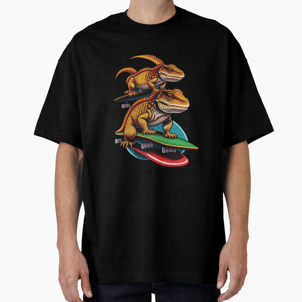 Bearded Dragon On Skateboard Funny Cute Lizard Lover by Trendy Valley T-Shirts, Hoodie, Sweatshirt (Image 1)