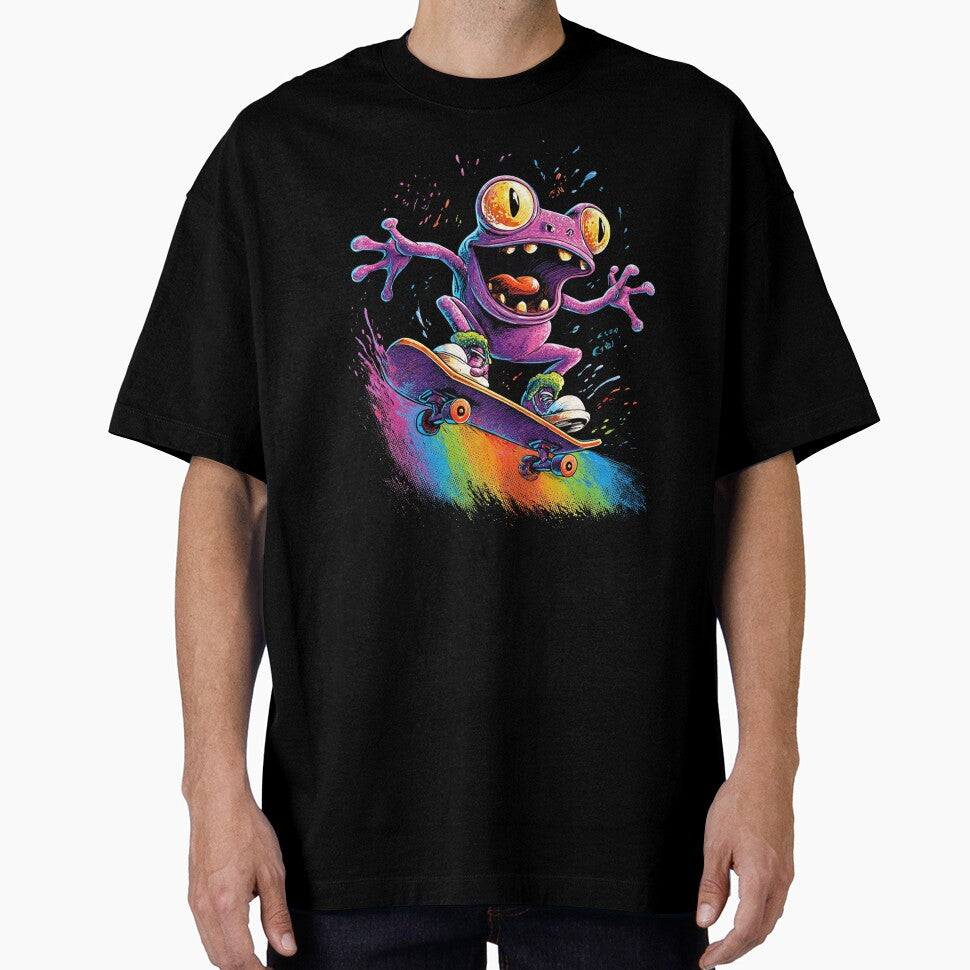 Psychedelic Skate Frog – Rainbow Ride by PixelQ T-Shirts, Hoodie, Sweatshirt | BlankRebels.com (Image 1)