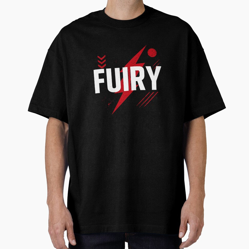 FUIRY Streetwear Logo Design | Bold Industrial Abstract Graphic | Minimal Red & White Grunge Style T-Shirt &... (Image 1)