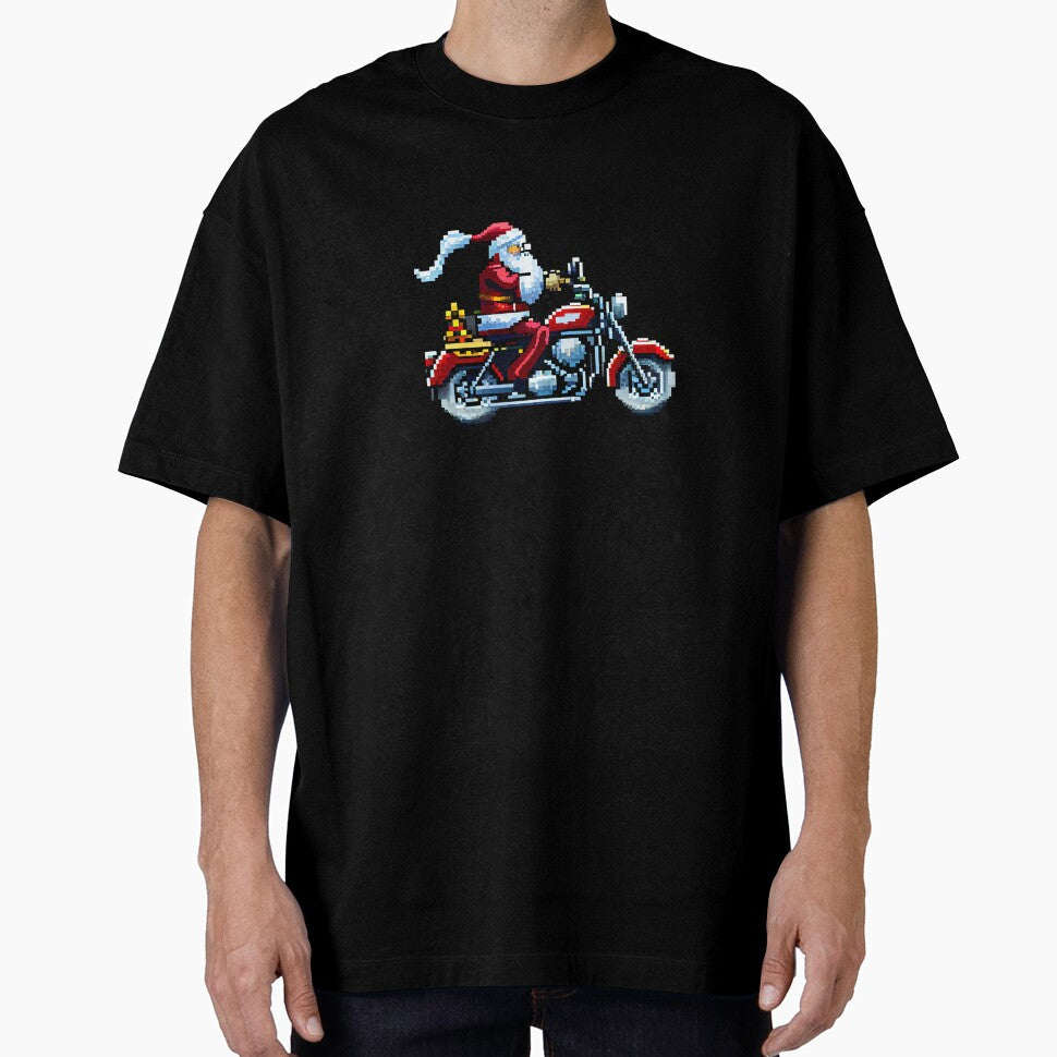 Santa with motocycle. by Pixelarium T-Shirts, Hoodie, Sweatshirt | BlankRebels.com (Image 1)