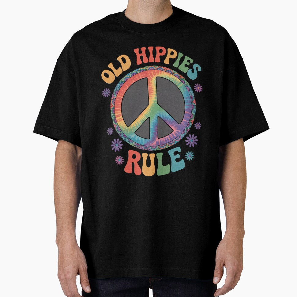 Old Hippies Rule Hippie Hippy Gift by HesterFoley T-Shirts, Hoodie, Sweatshirt | BlankRebels.com (Image 1)