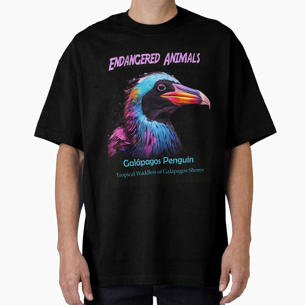 Galápagos Penguin: Tropical Waddlers of Galápagos Shores by JLCableStudio T-Shirts, Hoodie, Sweatshirt (Image 1)