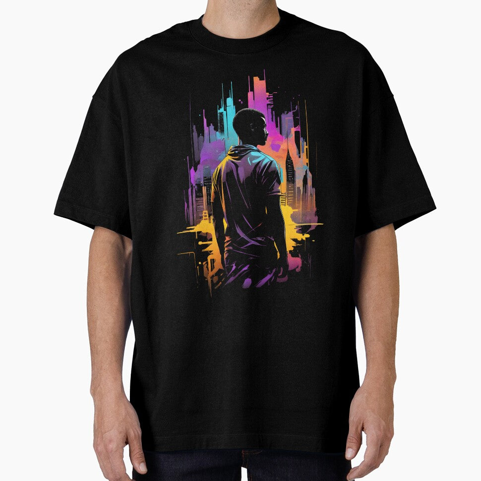Cyberpunk Man Meets City of Lights by Bomba Visual