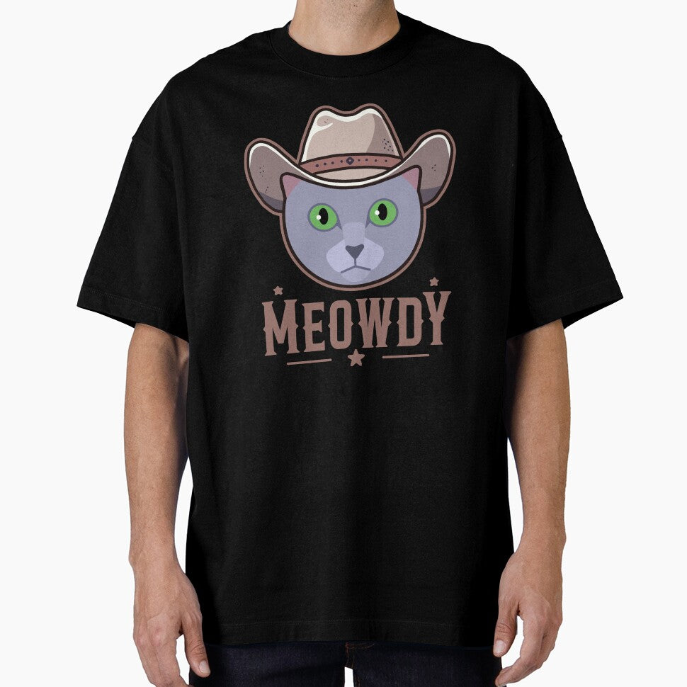 Russian Blue Cat Meowdy by Clara Hollins T-Shirts, Hoodie, Sweatshirt | BlankRebels.com (Image 1)