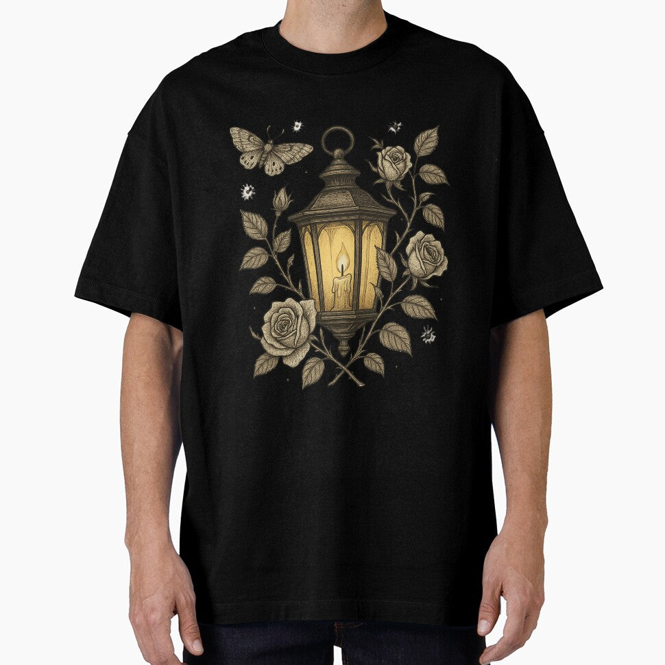 Gothic Lantern with Candle and Roses – Vintage Night Light by Mouraludia T-Shirts, Hoodie, Sweatshirt (Image 1)