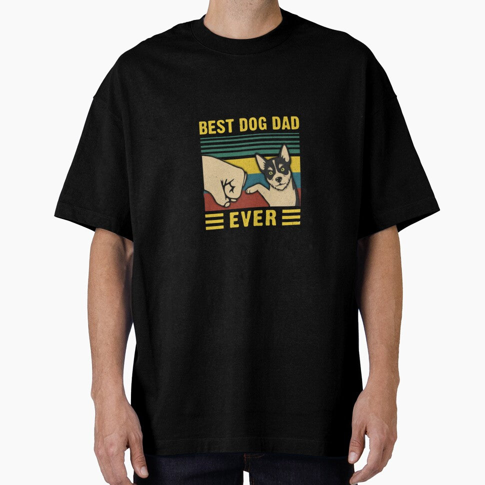Best Dog Dad Ever — Retro Vintage Fist Bump Dog Illustration by Colorful-Garden T-Shirts, Hoodie, Sweatshirt (Image 1)