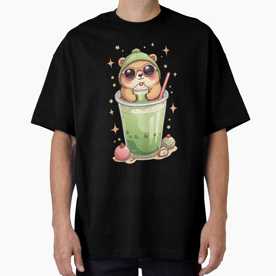 Kawaii Bear in Matcha Bubble Tea Cup by FiesterArt T-Shirts, Hoodie, Sweatshirt | BlankRebels.com (Image 1)