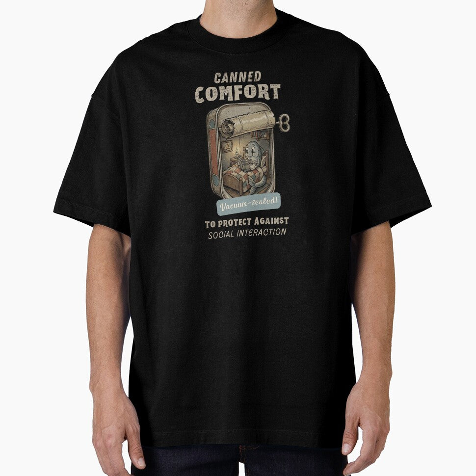 Canned Comfort: Introvert Fish Retro 1930s Cartoon Social Anxiety T-Shirt by Guilty Kick Hoodie, Sweatshirt (Image 1)