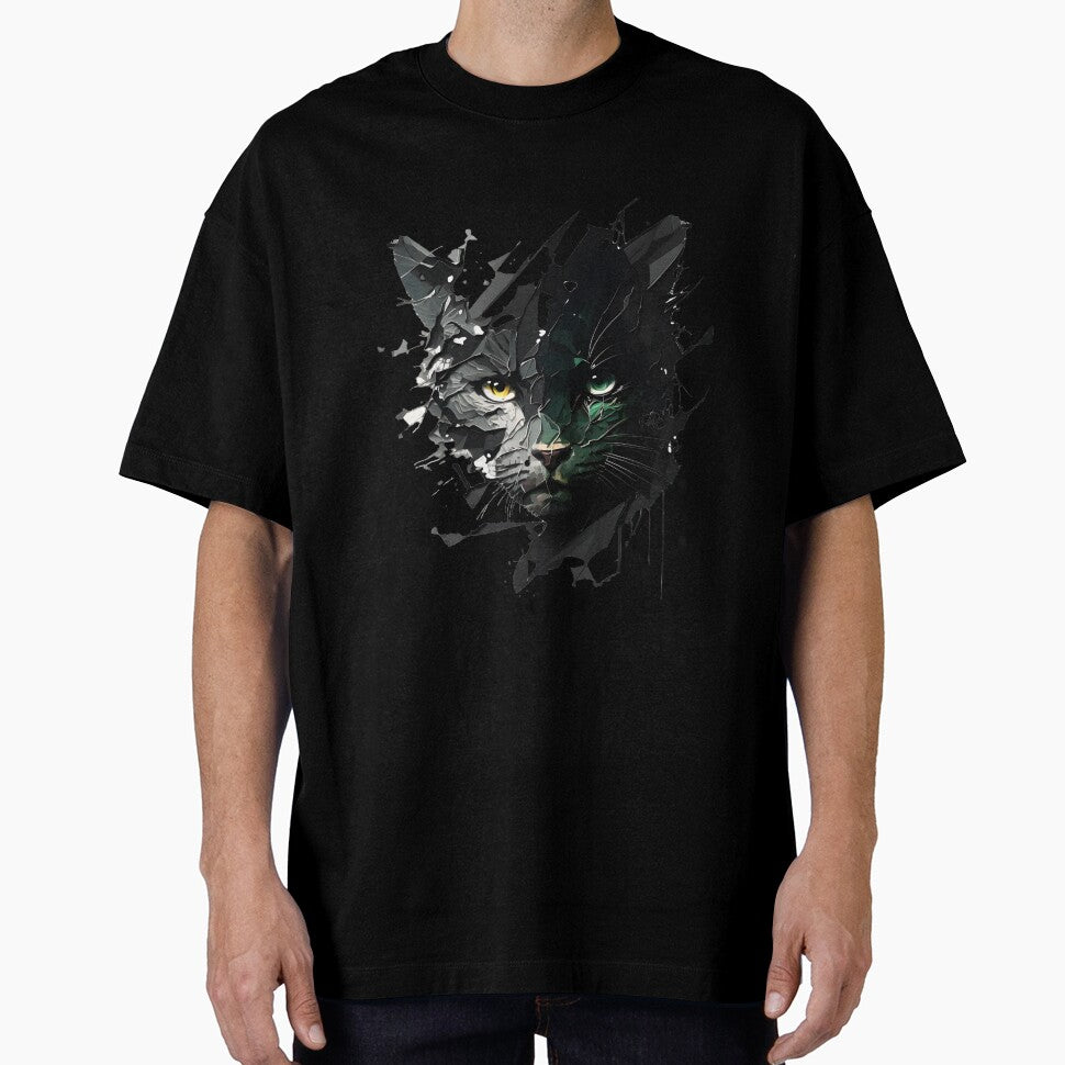Abstract black cat, japanese aesthetic by LorandQuest T-Shirts, Hoodie, Sweatshirt | BlankRebels.com (Image 1)