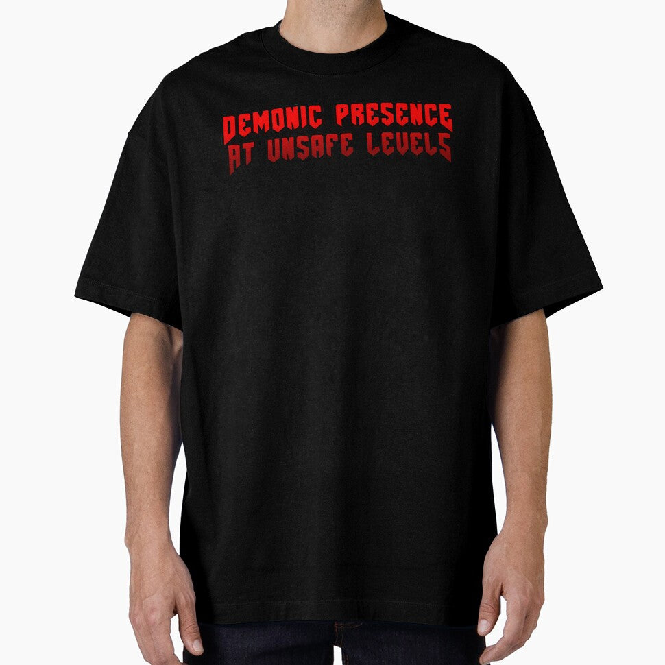 Demonic Presence Unsafe Levels Doom Gaming Video Games T-Shirts, Hoodie, Sweatshirt