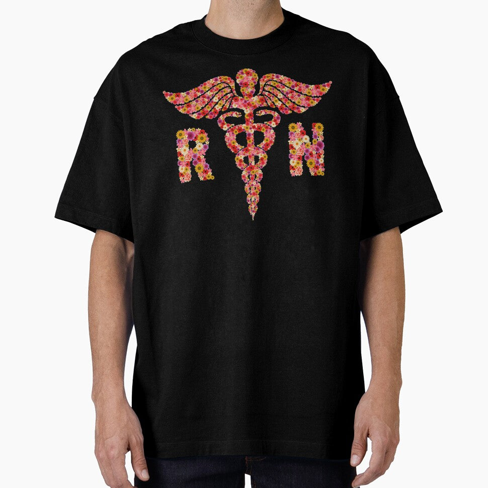 Registered Nurse Flowers Pattern Tshirt by SunsetGloww Hoodie, Sweatshirt | BlankRebels.com (Image 1)