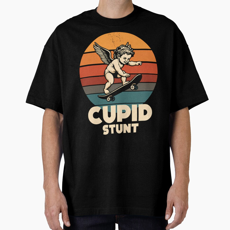 Funny Cupid Stunt Spoonerism Retro Skateboard Angel Skater by Kirari On God
