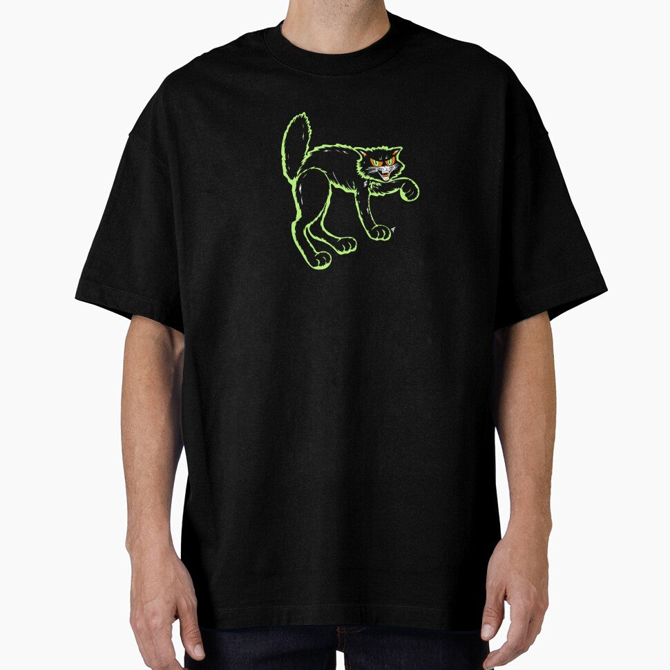 Vintage Halloween Black Cat - Black Background by The Abysmall T-Shirts, Hoodie, Sweatshirt | BlankRebels.com (Image 1)