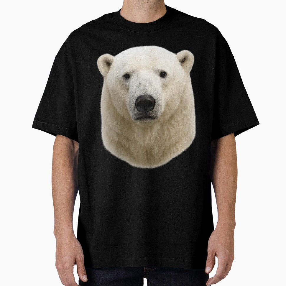 Polar Bear Face – Realistic Wildlife Portrait Illustration by BROHLine Studio T-Shirts, Hoodie, Sweatshirt (Image 1)