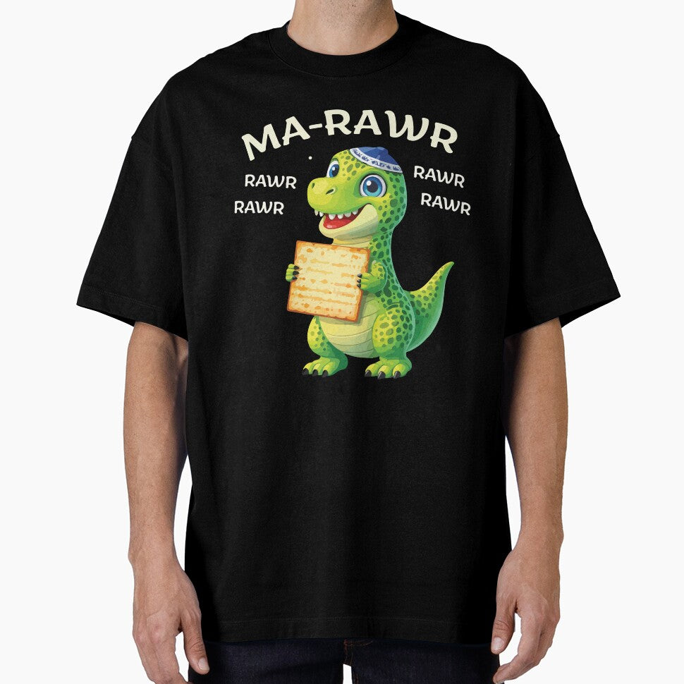 Ma Rawr Funny Passover Dinosaur Matzah Dino Kids Jewish Holiday Design by kiralynstration