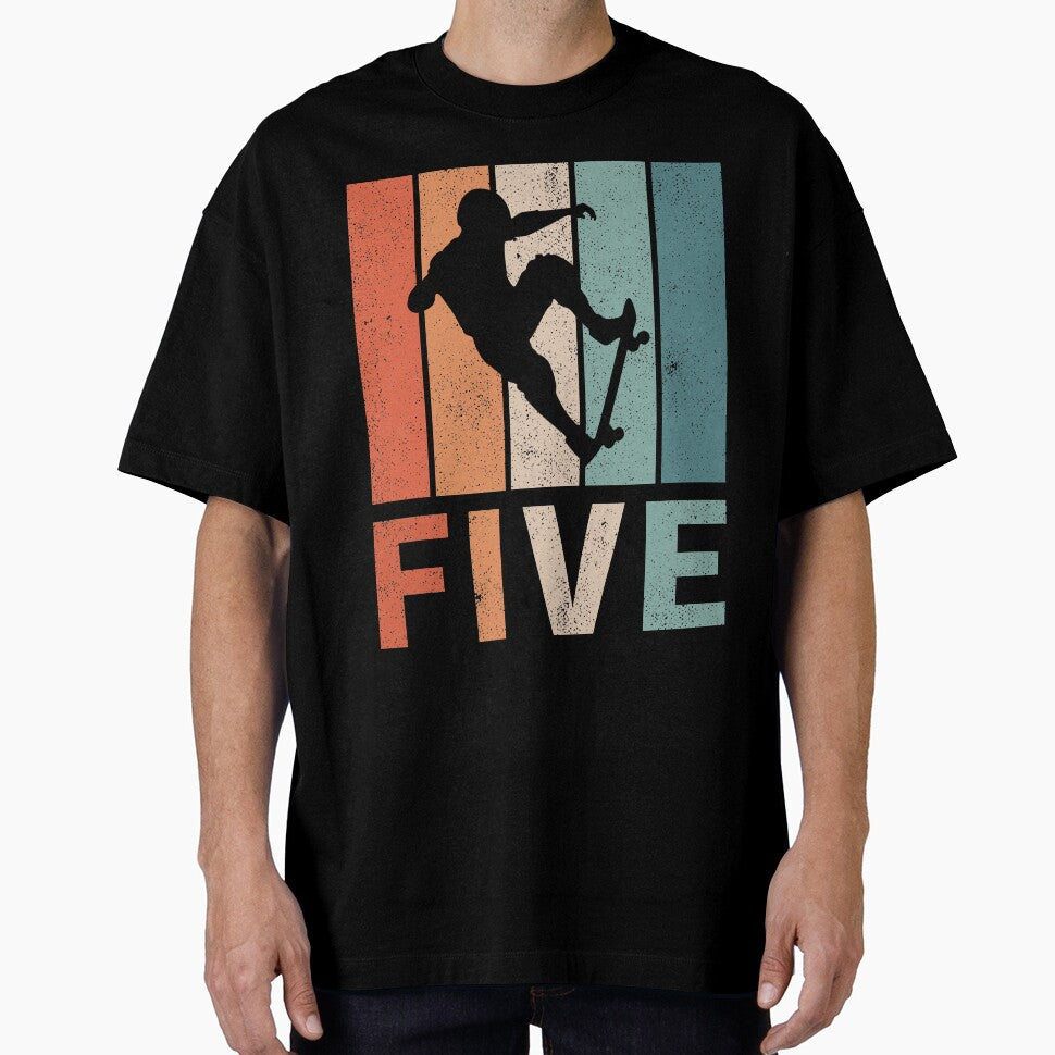5th Birthday Skateboard Retro 5 Years Old by RetroStyle247 T-Shirts, Hoodie, Sweatshirt | BlankRebels.com (Image 1)