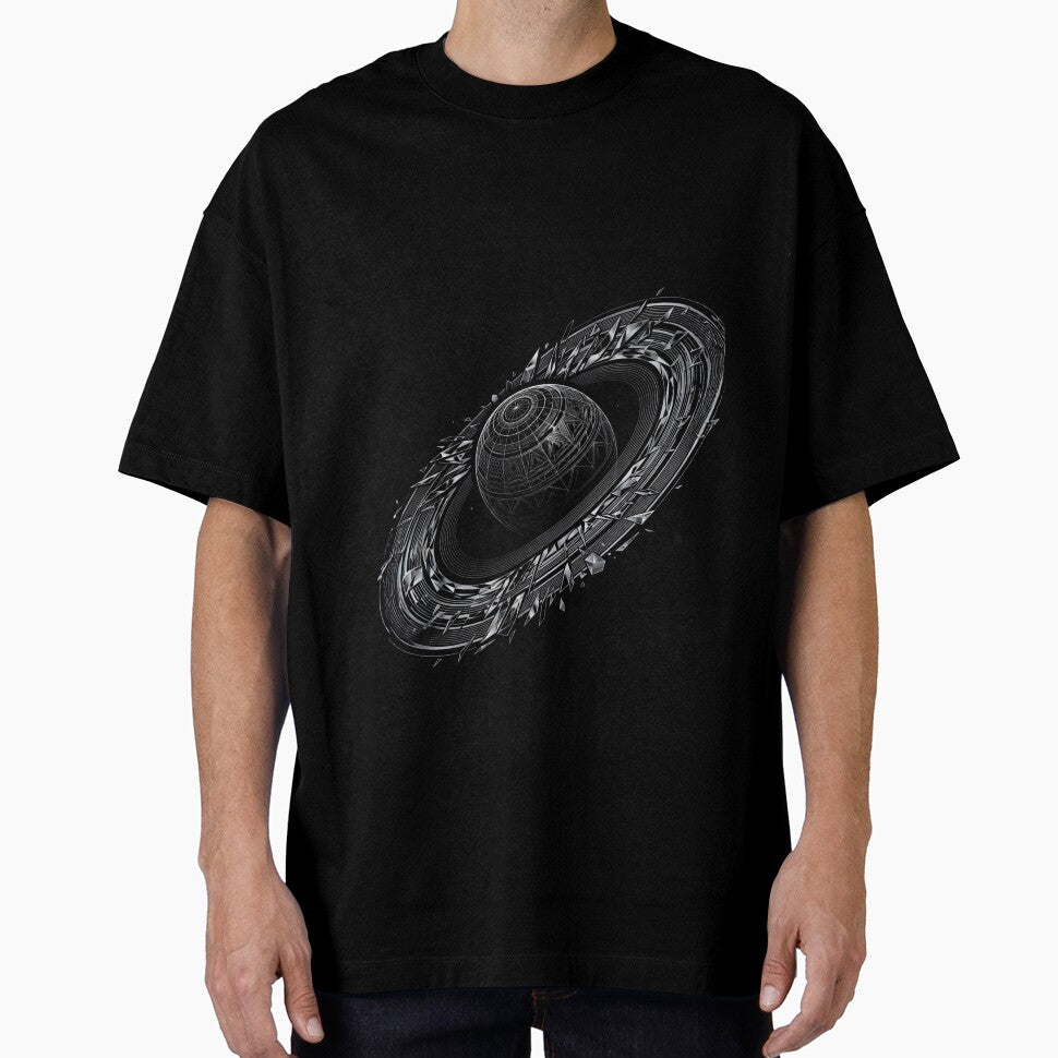 Geometric Saturn - Celestial Line Art Planet by Line & Shade T-Shirts, Hoodie, Sweatshirt | BlankRebels.com (Image 1)