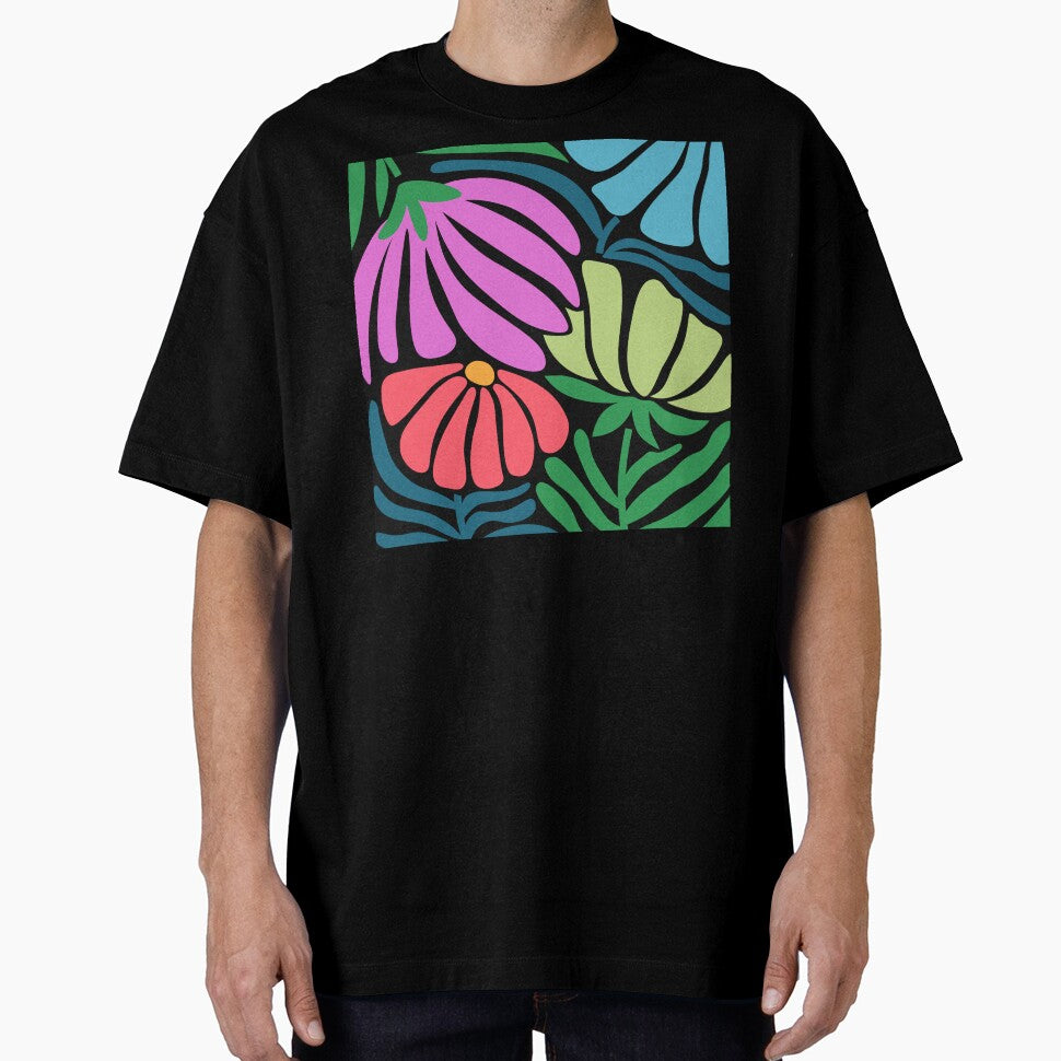 Boho Pink Flowers And Leaves Abstract Art Design by DEC02