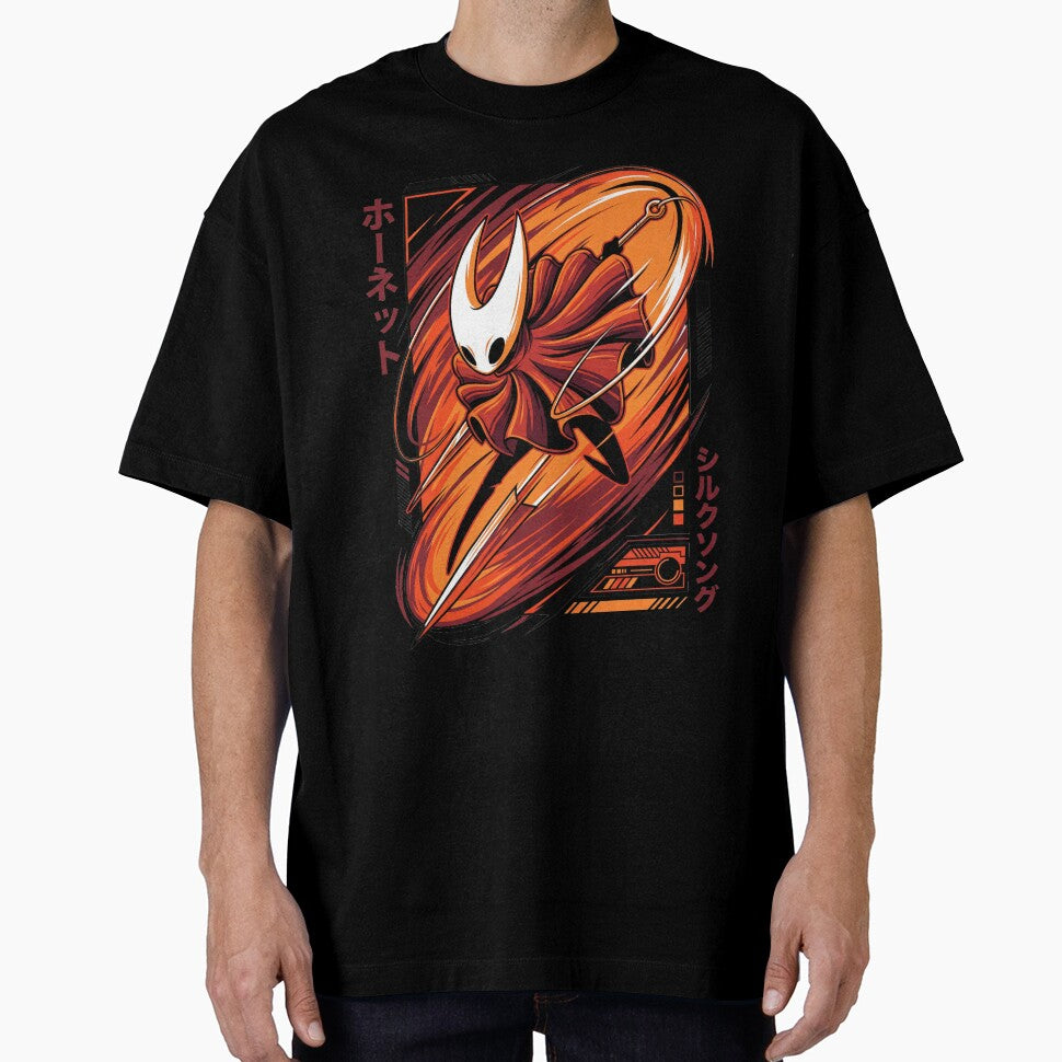 Retrowave Silksong Hornet T-Shirt | Hollow Knight Neon Synthwave Hoodie | 80s Palm Grid Vaporwave Merch Sticker... (Image 1)