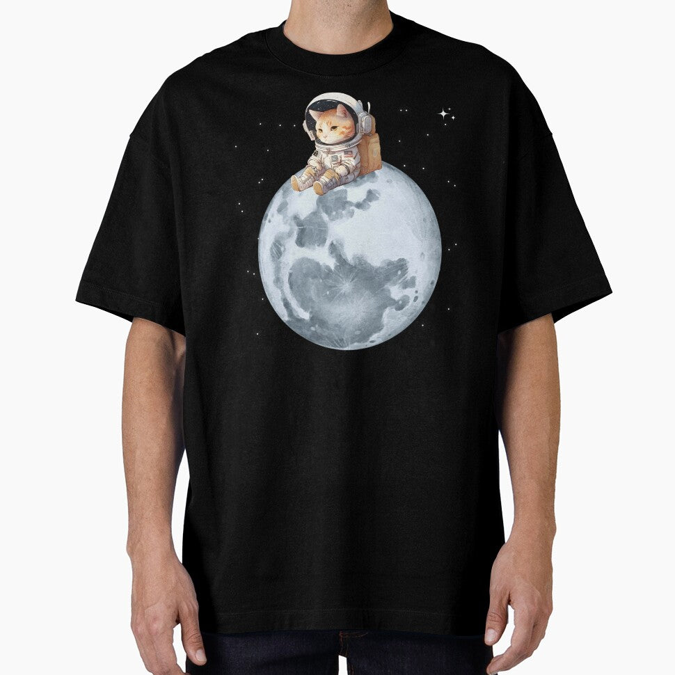 Cat astronaut sitting on the moon by SushiAnn