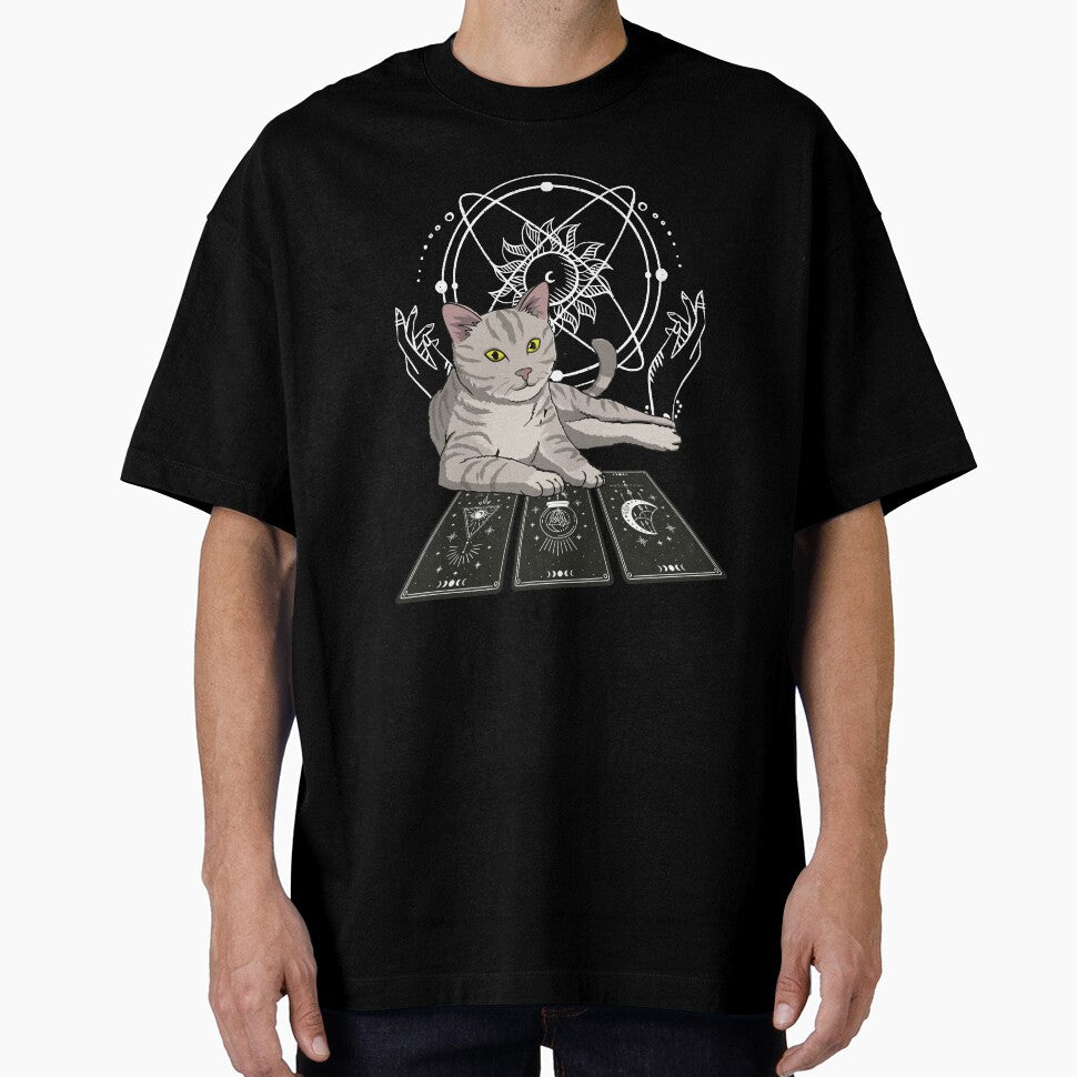 Cat Tarot Card Reader Awesome Tarot Cards Reading Cartomancy by Nessshirts T-Shirts, Hoodie, Sweatshirt (Image 1)