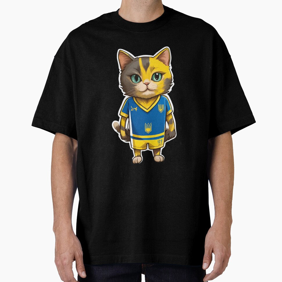 UKRAINE Sports Team: a Cat wearing colours of Ukrainian Flag D15 by PerfectDay2Play