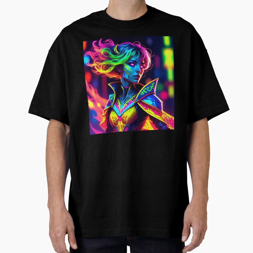 Cyber Diva: Rainbow Neon & Purple Flame T-Shirts, Hoodie, Sweatshirt