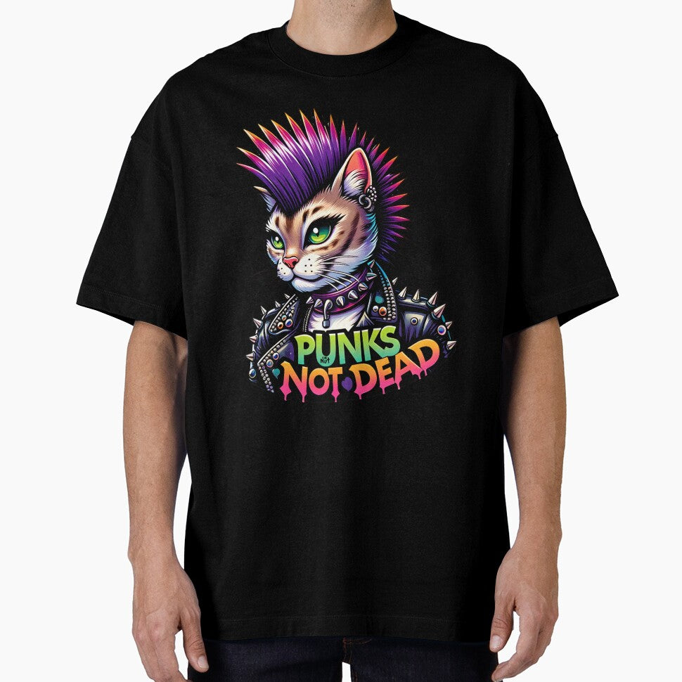 Female Neon Punk Cat Punks Not Dead by Mekone