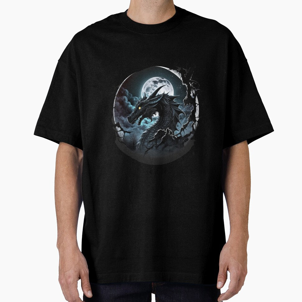 Black dragon in the moonlight by HarriPaloma T-Shirts, Hoodie, Sweatshirt | BlankRebels.com (Image 1)