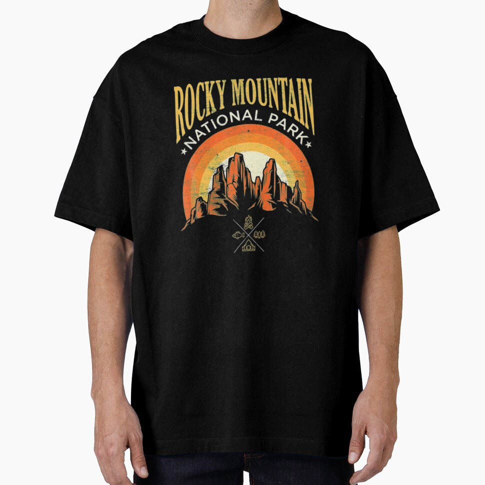 Rocky Mountain National Park Retro Sunset Clothing by Clavitaps T-Shirts, Hoodie, Sweatshirt | BlankRebels.com (Image 1)