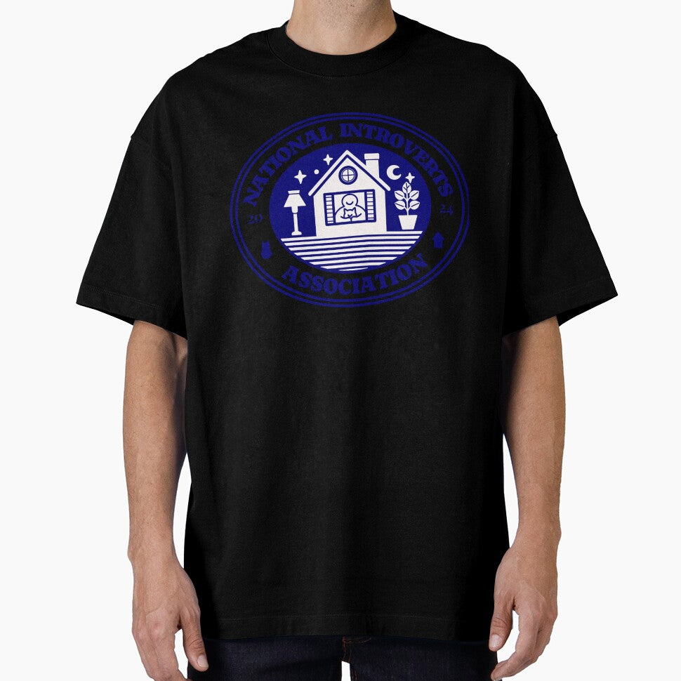 Retro Blue logo for Introverts by Cats8home T-Shirts, Hoodie, Sweatshirt | BlankRebels.com (Image 1)