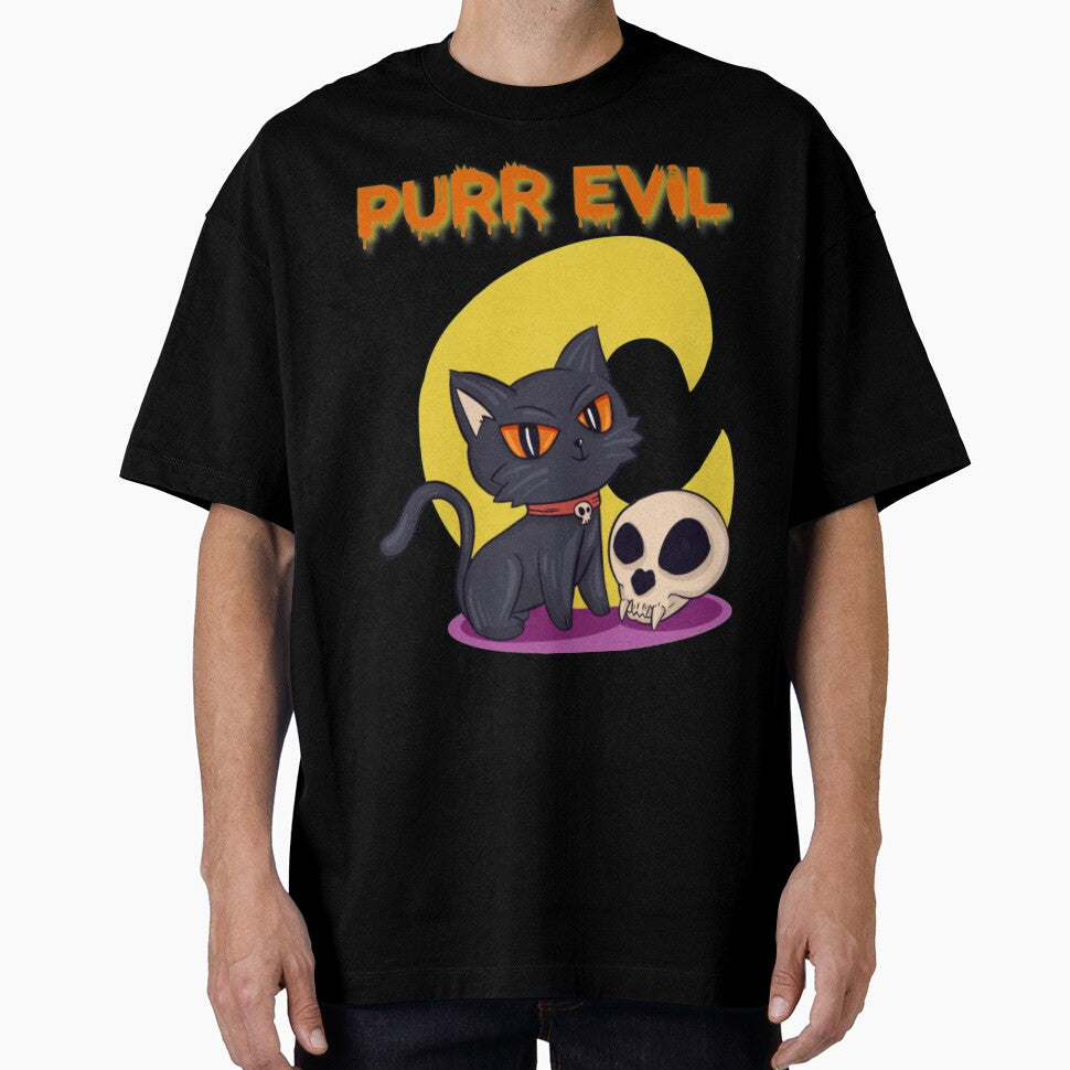 Purr Evil Cat Halloween by NoelBourke T-Shirts, Hoodie, Sweatshirt | BlankRebels.com (Image 1)