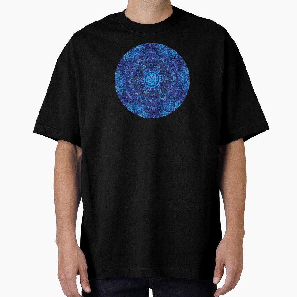 Deep Blue Dive Kaleidoscopic Mandala Number 1 Circle by SpotterArt T-Shirts, Hoodie, Sweatshirt | BlankRebels.com (Image 1)