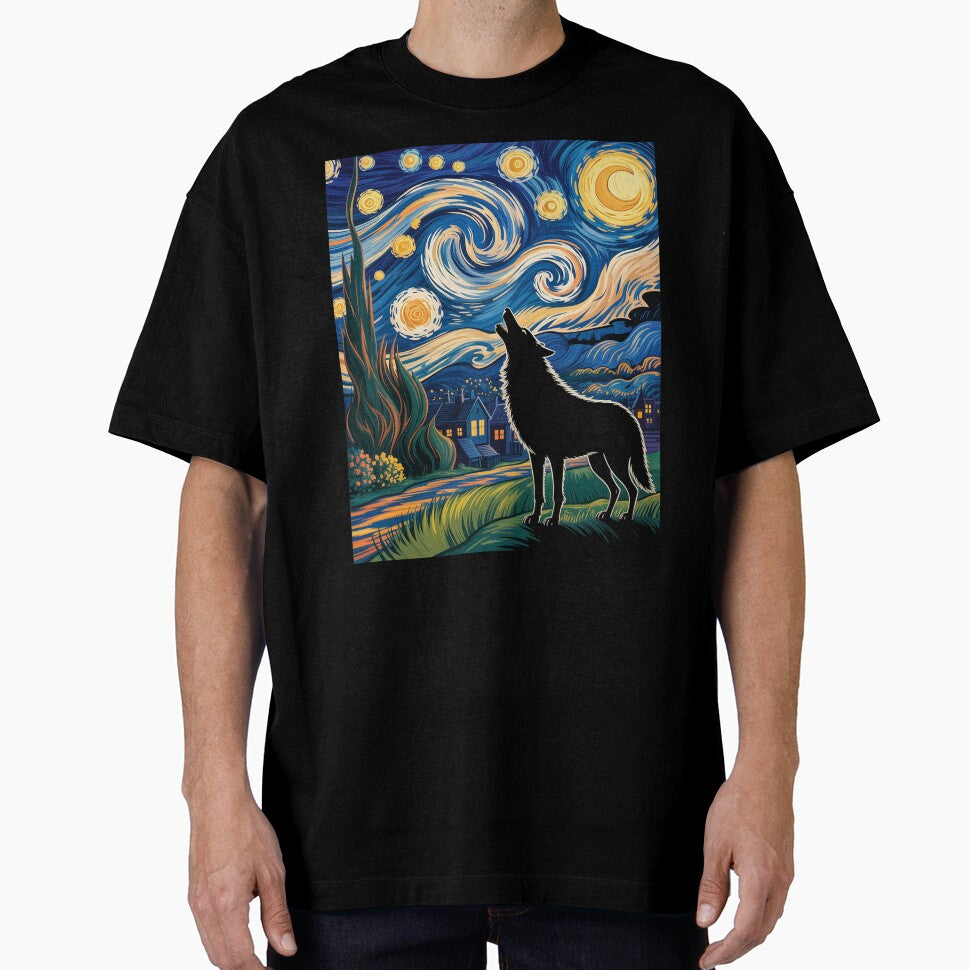 Wolf Starry Night Howling Moon Funny Gifts for Men Women by VasilisLamArt T-Shirts, Hoodie, Sweatshirt (Image 1)