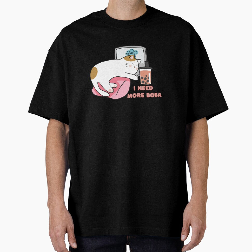 I need more Boba Boba tea lover sleeping Bobaholic cat by Artistusha T-Shirts, Hoodie, Sweatshirt | BlankRebels.com (Image 1)