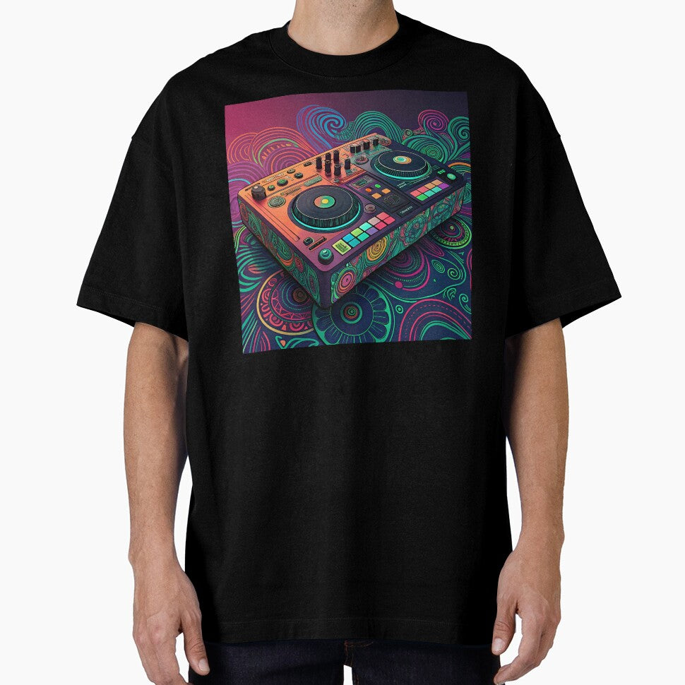 DJ mixer art in neon colors by AhArtMe T-Shirts, Hoodie, Sweatshirt | BlankRebels.com (Image 1)