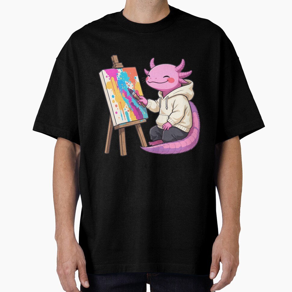Artist Axolotl – Creative Mood Calm Painting Illustration by ColorSplash123 T-Shirts, Hoodie, Sweatshirt (Image 1)