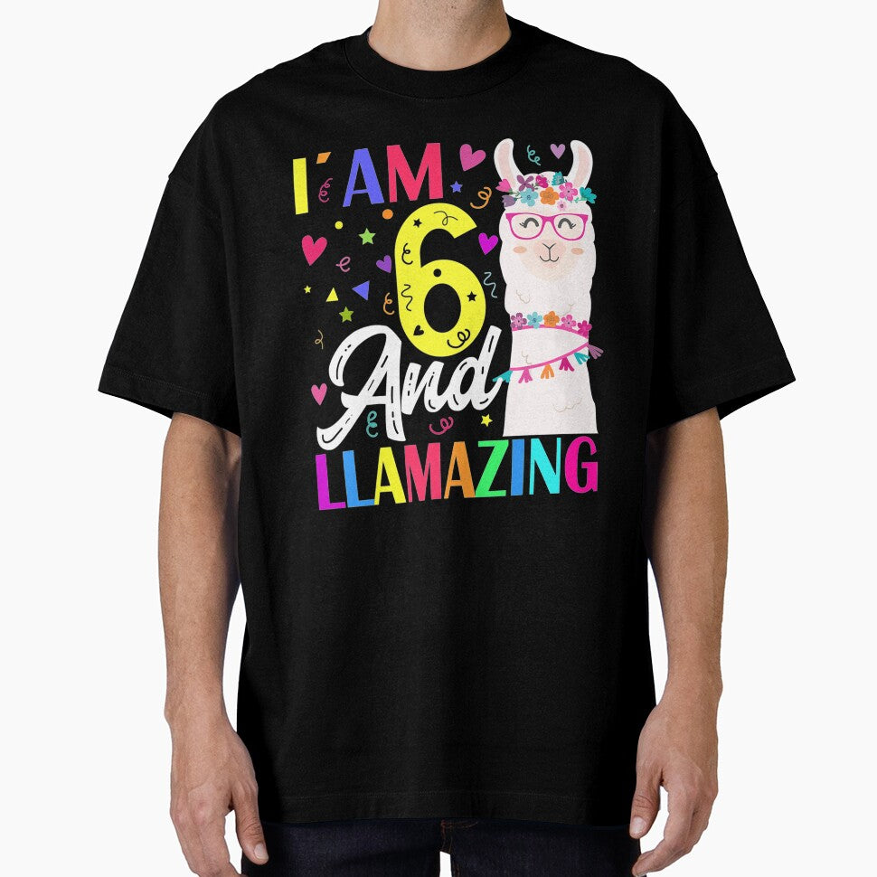 I Am 6 Years Old And Llamazing 6th Birthday Llama by whitneyiott9632 T-Shirts, Hoodie, Sweatshirt | BlankRebels.com (Image 1)