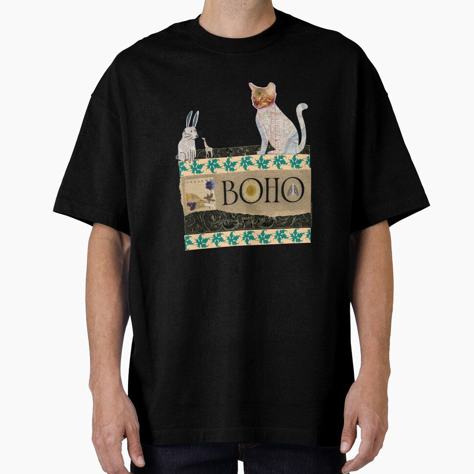 Elegant Boho Animal Collage T-Shirt - BOHO by GorinART Hoodie, Sweatshirt | BlankRebels.com (Image 1)