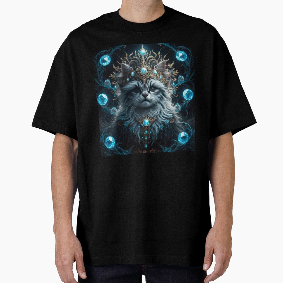 fluffy cat king with crystals and a crown,funny cat,Cat Lover,cute cat by Expressions-Sel